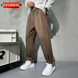 Suit Pants Fashion Business Society Ankle Zipper Pants Straight Office Trousers
