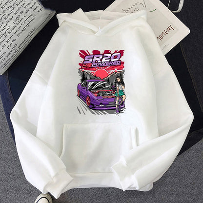 Männer Hoodies JDM Auto gedruckt Harajuku Pullover