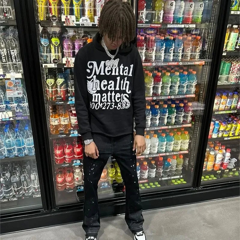 2024 Neuer amerikanischer trendiger bedruckter übergroßer Hoodie für Männer