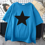 Five-Pointed Star Print Tee Top Tee Shirts Oversized