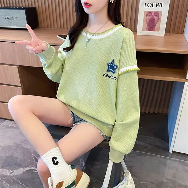 Womens Oversized Korean Style Hoodie Lightweight Casual Jacket