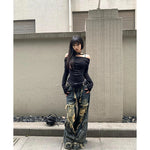 Gothic Y2k Cargo Jeans Harajuku 2000s Trashy Zerrissene Hose Streetwear 