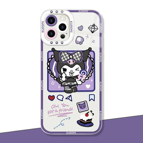 Anime kuromi Baku Clear Case for iPhone Shockproof Cover