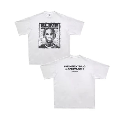 Men's Retro Hip Hop Oversized Cotton T-Shirt