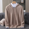 Mens 100 Percent Mink Cashmere Hooded Sweater Pullover Knit Top