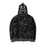 Y2K Shark Hoodie Hip Hop Harajuku Sweatshirt for Women, Full Zipper Streetwear Jacket
