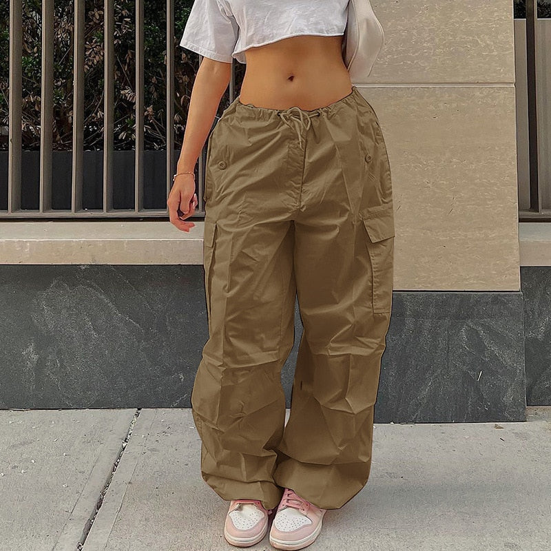 Cargo Pants Y2K Plus Size Low Waist Parachute Loose Baggy Streetwear