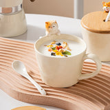 Mug Cartoon Tea Dog Cat Ceramic Mug Cute Kids Water Cup