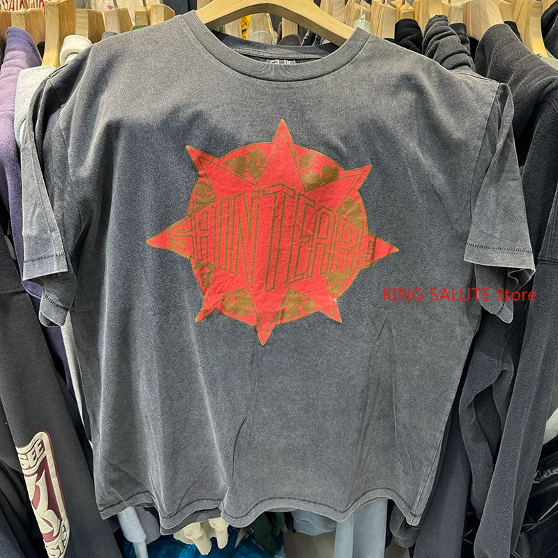 Retro Public Enemy Graphic T-Shirt Men High Street Casual Vintage