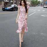 Dresses for Women 2024 Midi Kawaii Woman Cute Printing Fancy White Fairy Retro Fashion