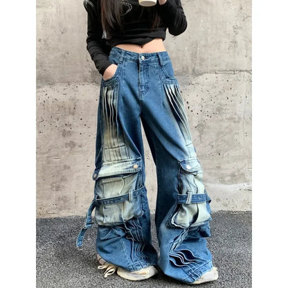 Women's Y2K Wide Leg Vintage Harajuku Jeans