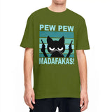 Pew Pew Madafakas T Shirt Cat T-Shirts Streetwear