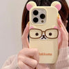 Glasses Bear iPhone Case Cute Silicone 12 13 14 15 16 Pro Max