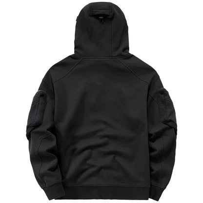 Hoodies Sweatshirts High Neck Mask Windproof Dark Black Cargo Tops