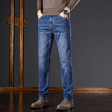 Men's Versatile Straight Fit Elastic Denim Jeans