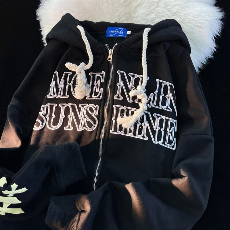 Hoodies Embrace Harajuku and Streetwear Style with Casual Letter Prints and Loose Fit Stay Chic and Cozy in these Y2K-Inspired Jackets and Coats