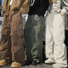 Mens Big Pocket Cargo Pants Wide Leg Baggy Workwear Hip Hop Style