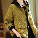 Women's Warm Hooded Coat Korean Patchwork Jacket Fall