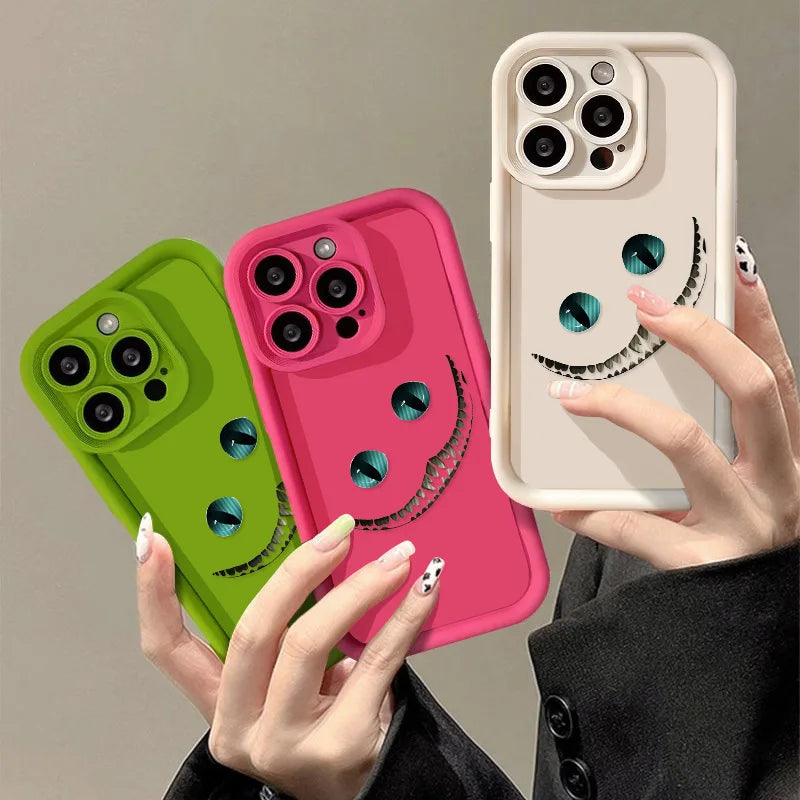 Liquid Silicone Skin Feel Case For iPhone Eyes Full Cover Cover