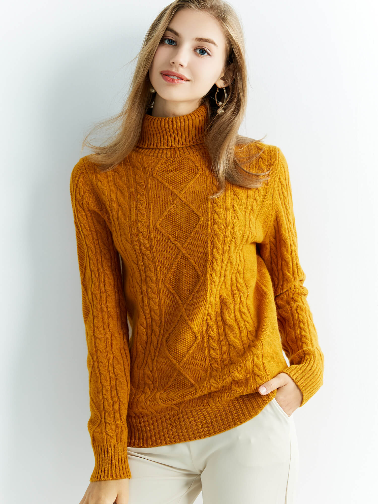 Knitted Sweaters Merino Wool Turtleneck Long-Sleeve Knit Pullover Winter Autumn Jumper Clothing - xinnzy