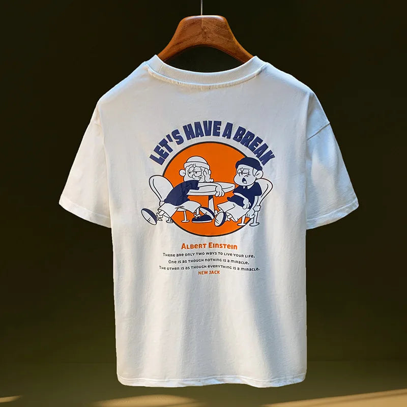 Men’s Street Style Loose T-Shirt Creative Print Casual Summer Top