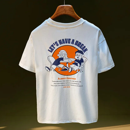 Men’s Street Style Loose T-Shirt Creative Print Casual Summer Top