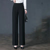 Womens High Waist Pants Elastic Straight Leg Casual Trousers Pockets