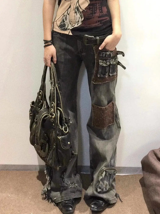 American Vintage Patchwork Baggy Denim Jeans