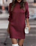 Women Chrismast Pit-stripe Turtleneck Autumn Winter