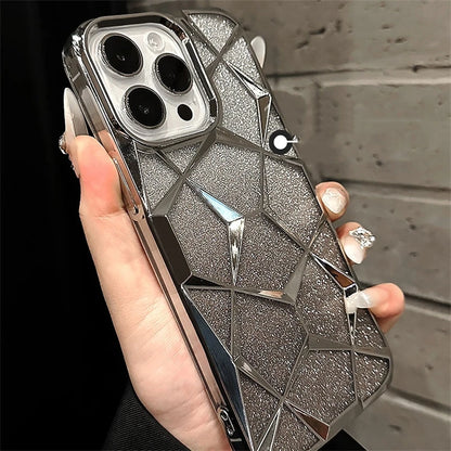 Galvanisierte geometrische Farbverlauf-Bling-Telefonhülle für iPhone