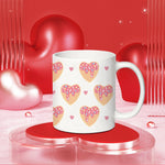 Heart Shaped Desserts Printed Mug 11oz Ceramic Mug Coffee Cup Valentine's Day