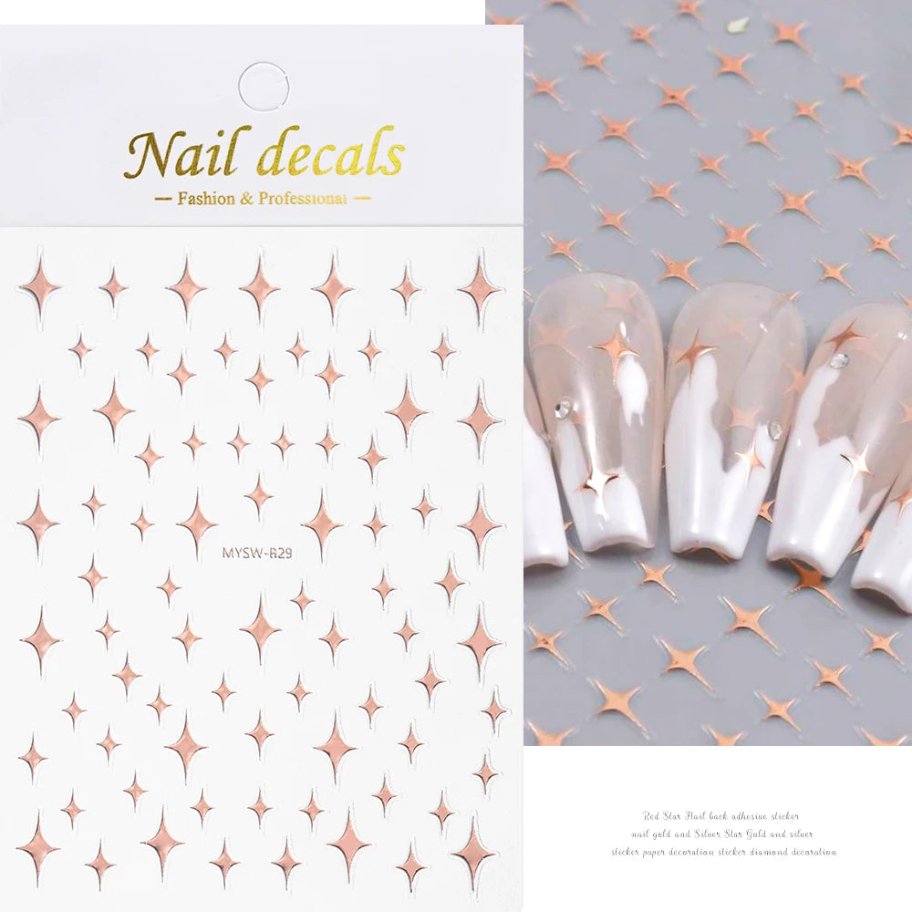 Glossy Y2K Star Nail Decals