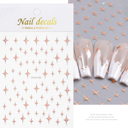 Glossy Y2K Star Nail Decals