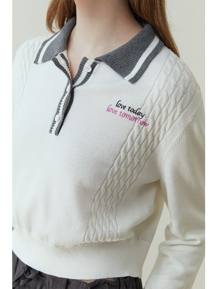 Sweater for Women Spring New Commuting Long-sleeved Letter Printing Top