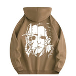 Men Face Print Hoodie with Kangaroo Pocket