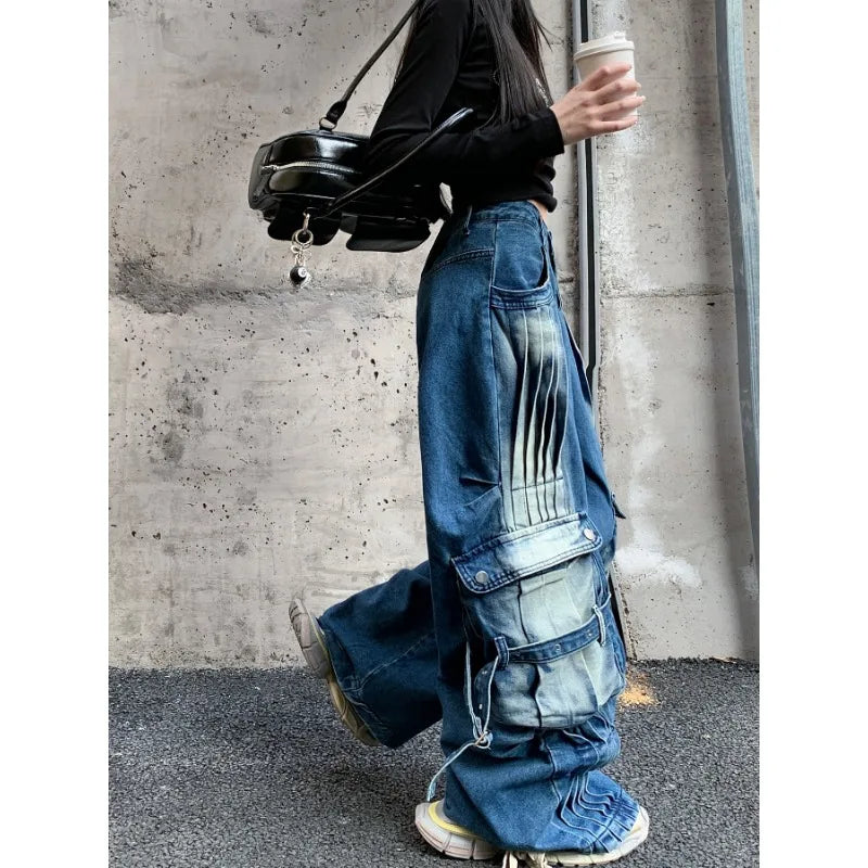 Women's Y2K Wide Leg Vintage Harajuku Jeans