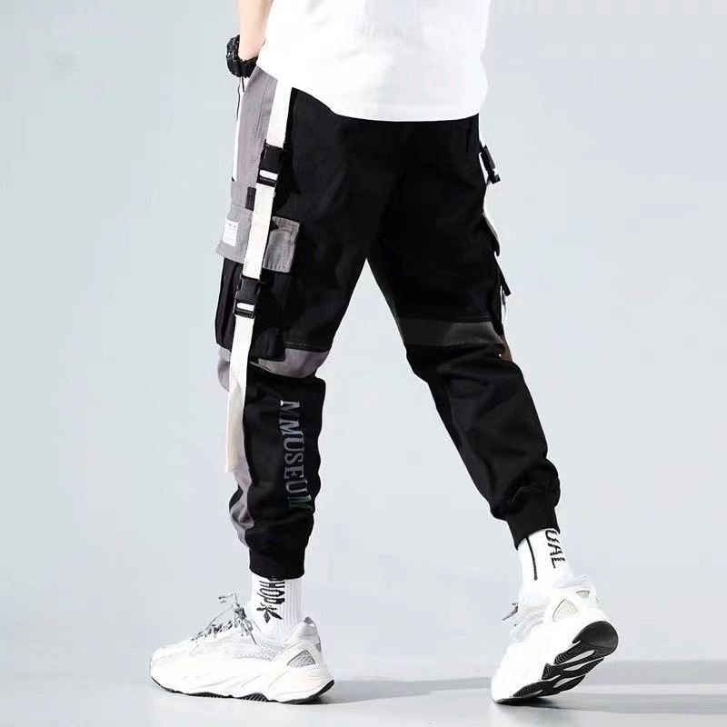 Jogger-Cargohose für Herren, lässig, Hip-Hop, Farbe, Jogginghose, Streetwear