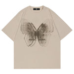 Women Ghost Butterfly Graphic Loose Cotton Street Tee