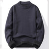 Mens Fleece Lined Mock Neck Sweater Thick Warm Knit Pullover