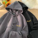 Letter Print Fashion Hoodies Autumn Winter Streetwear Casual Loose Pullovers