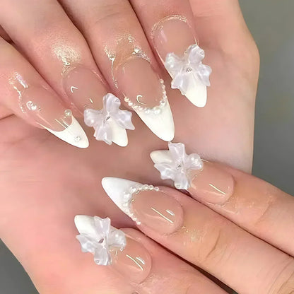 Summer Floral Short Fake Nail Tips