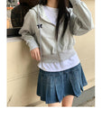 Harajuku Hoodie Streetwear Women Retro Print Star Cropped Y2k