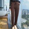 Thick Mink Cashmere Knitted Pants Women High Waisted Warm Winter