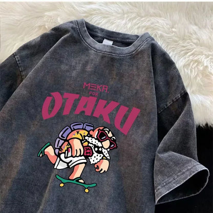 Men's Cartoon Print Summer T-Shirt Breathable Trendy Graphic