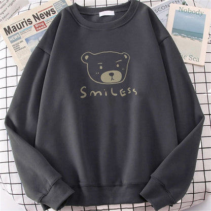 Streetwear Hoodie Damen New Vintage Bedruckter Smile Bear