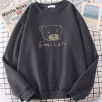 Streetwear Hoodie Women New Vintage Printed Smile Bear