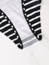 Womens Striped Bikini Set Triangle Top Tie Side Two Piece Swimsuit
