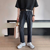 Korean Slim Fit Denim 2024 Fashion Men Pants