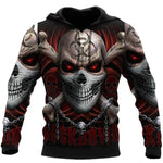 Men 3D Printed Skull Graphics Hoodie