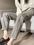 Thickened Cropped Pants 2024 Autumn Winter Women